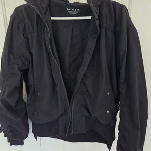 Athleta Black Lightweight Jacket with Hidden Hood